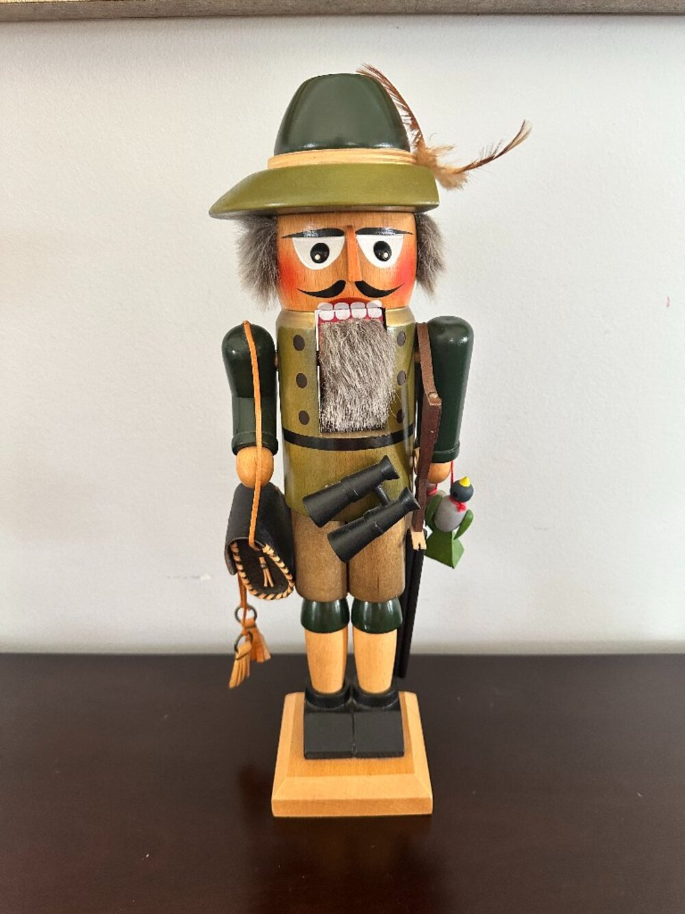 Original Stenbach Germany Nutcracker 14 Inch Duck Hunter Wood Hand Crafted